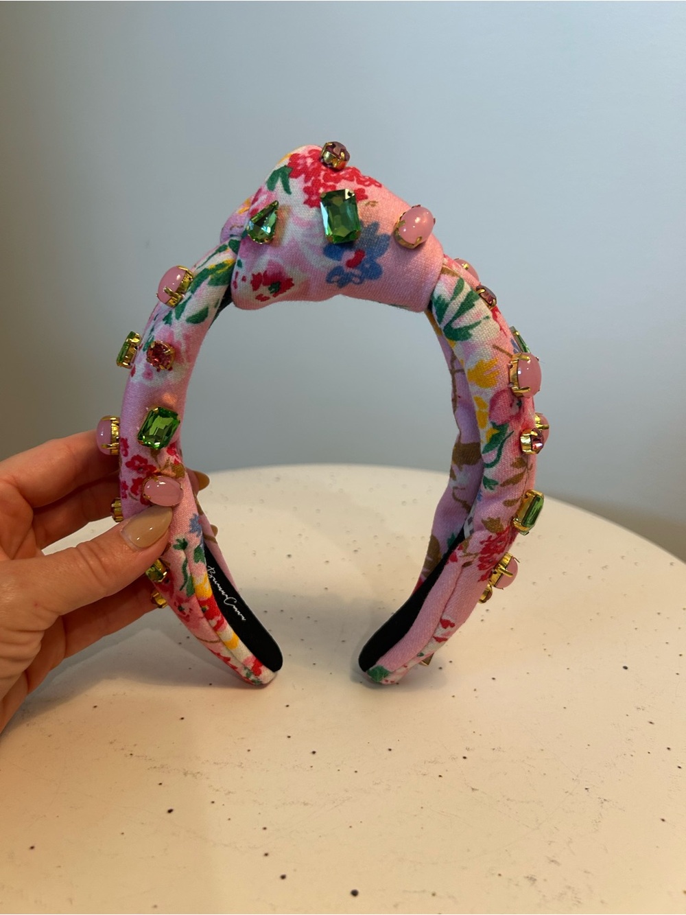 Brianna Cannon Kentucky Oaks Laura Ashley Ashfield Pink Floral Crystal Headband - Picture 2 of 8